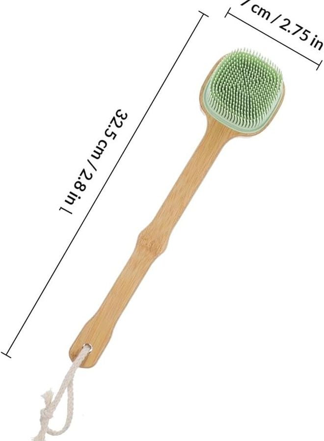 Soft Dual Sided Silicone Back Scrubber With Long Handle And Hanging Rope - Image 2